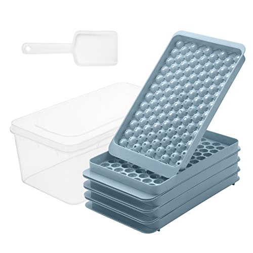 Mini Ice Cube Trays, 104X4 Pcs Small Ice Ball Maker Mold For Freezer With Lid And Bin, Crushed Ice Trays Easy Release, Tiny Ice Cube Tray For Chilling Drinks Coffee Juice Cocktail #TOP10