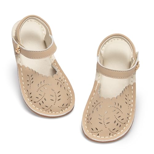 Image of THEE BRON Toddler Floral Cutout Closed Toe Sandals for Girls Breathable Summer Shoes