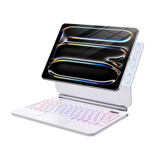 ALIWLHOF iPad Pro 13C` (M4) 2024NpP[XA}WbNL[{[h 11FobNCgt iPad Pro 13p - Touch gbNpbh }OlbgP[X iPadp (ubN)