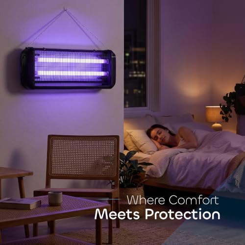 Image of iBELL S40IK Plus 40W Electric Insect Killer with UVA Lamps, 360 Wide Grid, Detachable Collection Tray, Hanging Chain, Silent & Eco-Friendly Insect Zapper for Home, Office & Restaurant, Black
