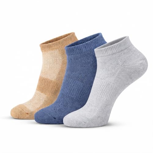Image of Men Cotton Blend Ankle Socks - Pack of 3 | Balanced Everyday Mix | Hybrid Casual & Office Wear