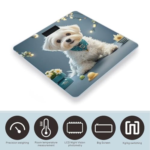 Báscula digital de baño Lovely Maltese Dog, 400 lb miniatura 3
