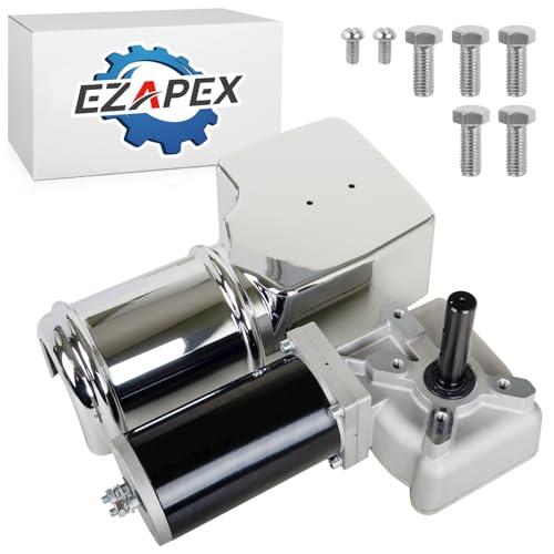 EZAPEX 900W 90:1 40RPM Upgraded Electric Tarp Motor Compatible with Dump Trucks up to 28 Length- Universal Tipper Truck Canopy Motor for Dump Truck Tarp System with Chrome Housing Cover