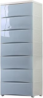 Armario infantil con cajón de gran capacidad, organizador de plástico multicapa para sala de estar, dormitorio y habitación infantil, color azul (4 capas)