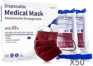 Medical Disposable Face Mask TYPE IIR, 50 Units, Beige, CE Certified, BFE 98%, EN 14683:2019+AC:2019