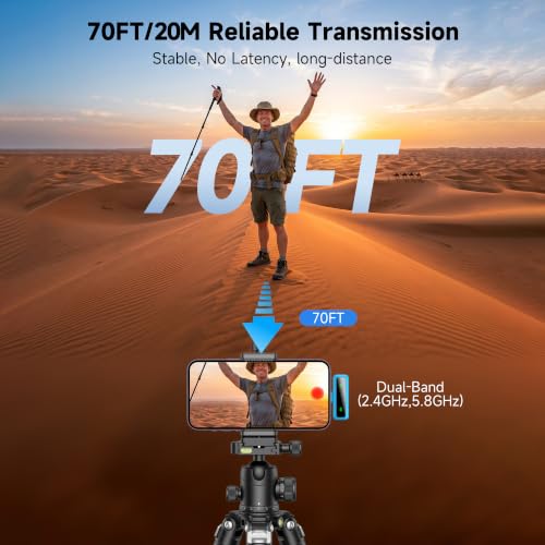 Image of Wireless Lavalier Microphone for iPhone - iPad, Android Phone Computer, Mini Microphone for Live Streaming, Video Recording, Outdoor or Indoor Interviews, YouTube, TikTok, Vlog (Blue)