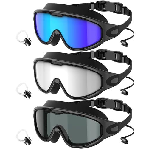 QALLY Adult Swimming Goggles-for-Men-Women-Goggles for Men:No Leaking Shatterproof Lenses with UV400...