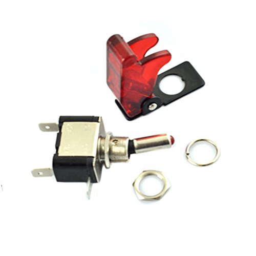 Qiorange 5Pcs Car Red Cover Red Led Toggle Switch #TOP3