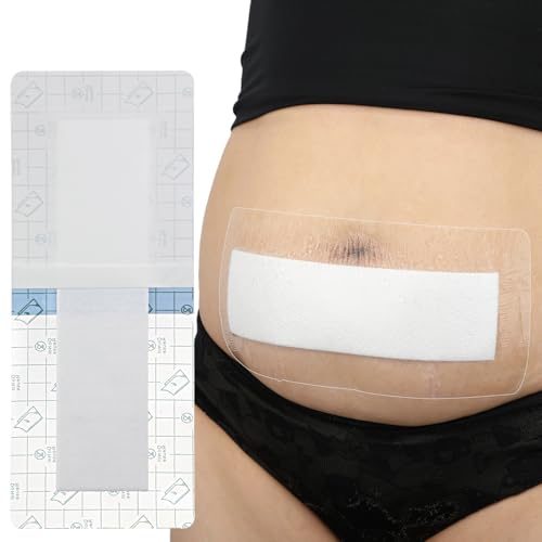 Image of 25 Pcs Waterproof C Section Shower Wound Protector 4"x14" Tummy Tuck Scar Incision Abdominal Bandage Hysterectomy Recovery Must Haves Post Surgery Dressing Cover