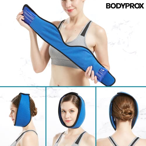 Bodyprox Face Ice Pack For Jaw, Head And Chin, Adjustable Hot And Cold Wrap For Wisdom Teeth And Tmj Pain Relief, Nylon, Blue #TOP4