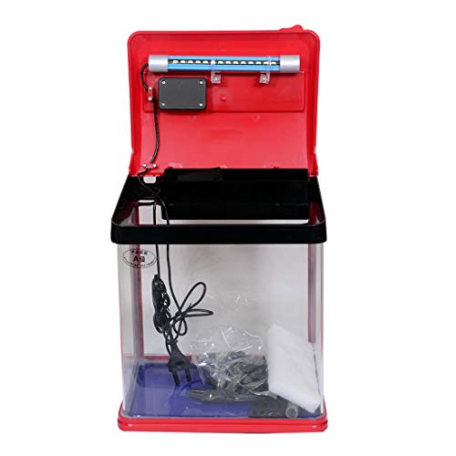 Image of SOBO T-730F Clear Fish Tank Aquarium with Water Pump Filter Home Office Table Decor Size:(LxWxH): 38.5x24x42cm Capacity: 30L Color: Red Aquarium Tank Exclusive Diwali Decoration /Gift