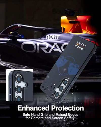 Image of CG MOBILE REDBULL Racing [Official Licensed] IML & Transparent PC Case with Magnetic System & Two Bulls Logo Protective Case /Cover Designed for Galaxy S25 - Navy