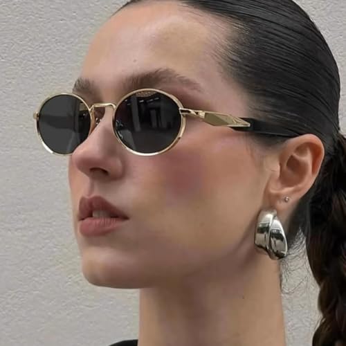 Sunglasses Uv400 Protection | Small Frame Metal Oval Steampunk | for Women Men Outdoor Sports & Driving4