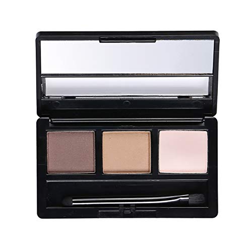 CCbeauty 3 Color Eyebrow Powder with Brush and Mirror Kit Eyebrow Concealer Cream Waterproof Brow Makeup Contour Palette,Light Brown