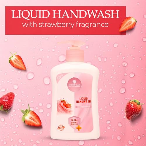Image of Liquid Handwash - 250ml, Germ Protection and Antibacterial Strawberry Hand Wash, Soft on Hands with Refreshing Fragrance, Suitable for All Skin Types, Ideal for Daily Use