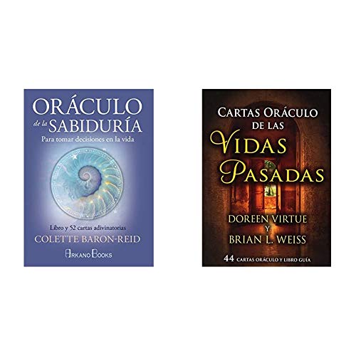 Arkano Books Oráculo da sabedoria, para tomar decisões na vida. Livro e 52 cartas adivinhatórias cartas Oráculo das vidas passadas: 44 cartas oráculo e livro guia