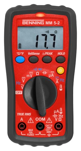 Benning MM 5-2 TRMS-Digital-Multimeter, 044071, Rot, Schwarz
