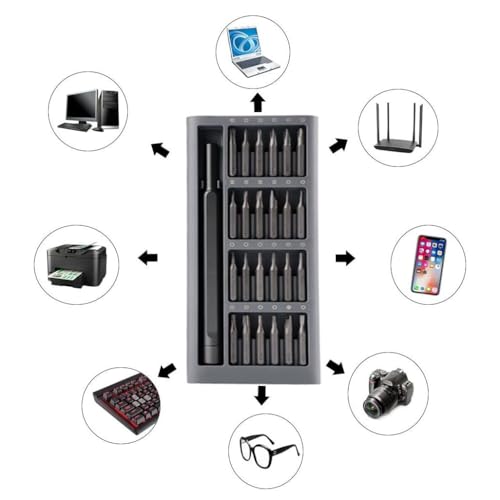 Kit de Chaves de Fenda de Precisão 25 em 1 - Ferramentas Magnéticas para Eletrônicos, Laptop, iPhone