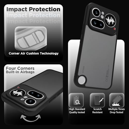 Image of RIGGEAR Shockproof Sleek Hybrid Armor Back Cover Case for Nothing Phone 4a Pro 5G (Smoke Black Matte PC + Black TPU Bumper)