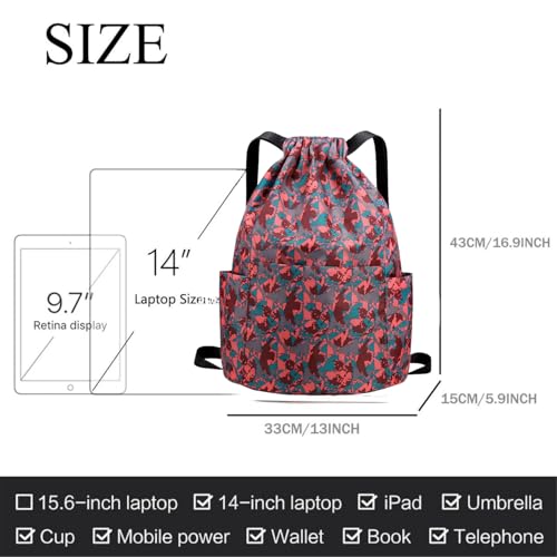 Image of MOCA Drawstring Gym Sports Backpack Lightweight Multipurpose Daypack Travel School College Daily Storage Carry Suitable Men Women Kids Adults Fitness Accessory