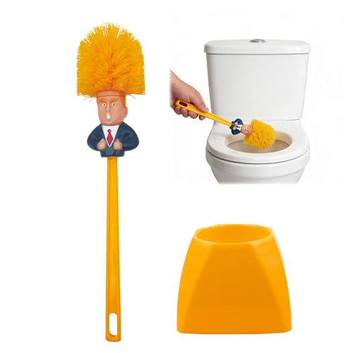 Klobürste Lustig Trump KlobüRste mit Halter Lustige Klobürstes Trump Toilet Brush Kunststoff Toilette Reinigungsbürste für Badezimmer Reinigung Toilettenbürste