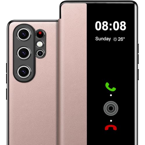 Coque Samsung S26 Ultra rose pour le quotidien avec fenêtre transparente S View