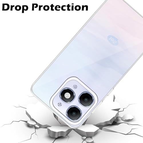 Image of COVERBLACK Soft Rubber Silicon Clear Case Back Cover Compatible for Itel A90 (Old 2024) - Transparent