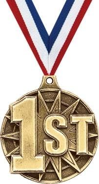 Crown Awards 1st Place Medal-2" and 10 Per Pack-Great for Winner, Placement, Award, Competition, Recognition