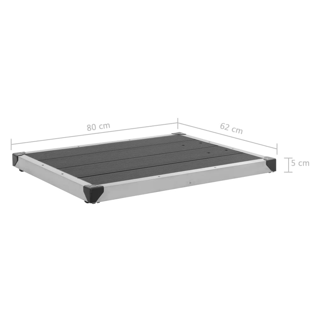 Prysznic ogrodowy ze stali nierdzewnej z szarą płytą podłogową WPC o wysokości 230 cm, w zestawie słuchawka prysznicowa z wężem 1,5 m, idealny do basenów ogrodowych, basenów, jacuzzi i na zewnątrz