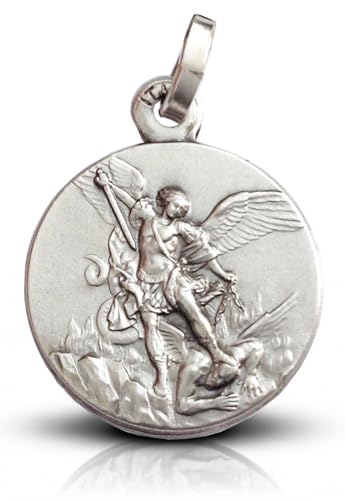 I G J 925 Sterling Silber Medaille Erzengel St. Michael I G J 925 Sterling Silber Medaille Erzengel St. Michael