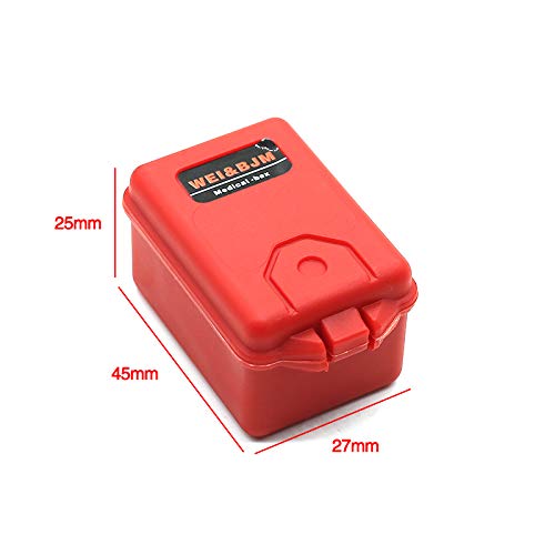 Lot de 3 boîtes de rangement en plastique RC pour voiture Trx4 Axial Scx10 90046 D90 1/10 RC Crawler Accessoires Rouge