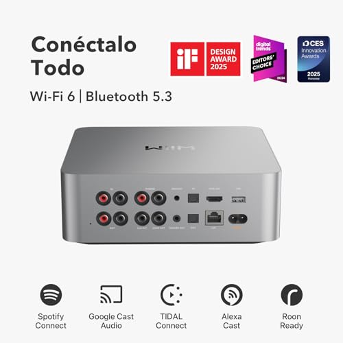 Miniatura 2 de Wiim Ultra Music Streamer Digital Preamp Pantalla Táctil De 3.5 , Compatible Con Chromecast Alexa, Transmite Spotify, Amazon Music, Tidal Hdmi Arc, Entradas Phono Auriculares Plata