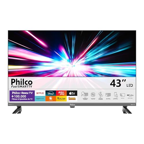 Smart TV 43' Philco Roku TV HDR10 Dolby Áudio