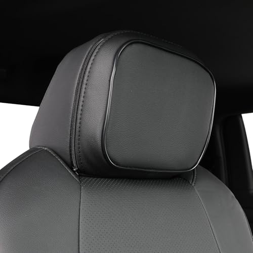 Image of EKR Custom Fit Tacoma Front Car Seat Covers for Toyota Tacoma (Petrol & Hybrid) 2024 2025 2026 Double cab SR /SR5 /TRD Sport /TRD Off-Road /Limited - Front Row Only,Faux Leather(Black)