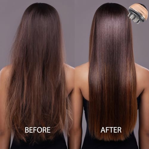 Kopfmassagegerät, Kopfhaut Massagebürste und Haare Applikator Flasche 2 in 1, Essenz Geht Tief in Die Haarwurzel und Massiert die Kopfhaut, Bieten Sie professionelle Behandlung für Haare – Bild 7