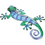 GOOHOCHY アイアンヤモリ壁飾り ガーデンメタルクラフト 軒先玄関用壁装飾 ペンダントトップ インテリアオブジェ 屋内外対応