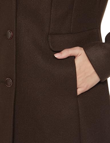Image of Qube By Fort Collins Women's Semi-Long Tweed Coat with Knitted Finish - Elegant Winter Outerwear for Casual and Formal Looks