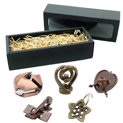 KENOU 知恵の輪 ちえのわ 脳トレ 知育 ボケ防止 暇つぶしグッズ 謎解き 立体パズル 知育玩具 (アンティークギフト)