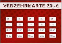 250 Verzehrkarten DIN A7, Gesamtwert 20 Euro, praktische Alternative zu Wertmarken, für Vereine, Gastronomie etc., einfaches bargeldloses Bezahlen