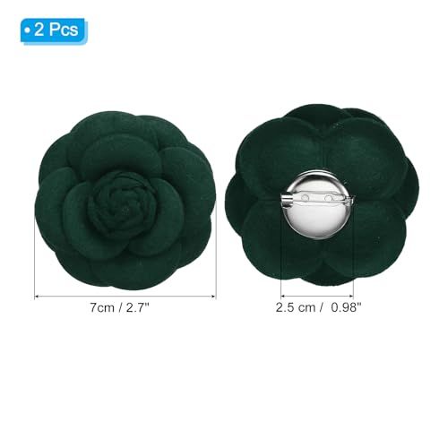 Image of PATIKIL Camellia Fabric Pin, 2 Pcs Flower Brooch Artificial Flowers Brooches for Women Girls Cloth Wedding Party Decor Accessories Jewelry Gift, White