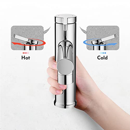 Robinet de lavabo pull down eau chaude et froide avec jet douchette orientable