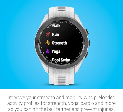 Image of Garmin Approach S70 (White, 42mm) Golf GPS Watch Bundle - AMOLED Display, Virtual Caddie & PlaysLike Distance - Includes PlayBetter 5000mAH Portable Charger & Screen Protectors (Renewed)