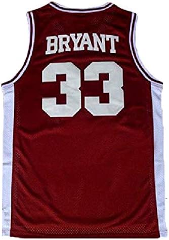 Men's Kobe Jersey 33 Legend Jerseys Retro Basketball Bryant Jersey Red(S-XXL) (L)