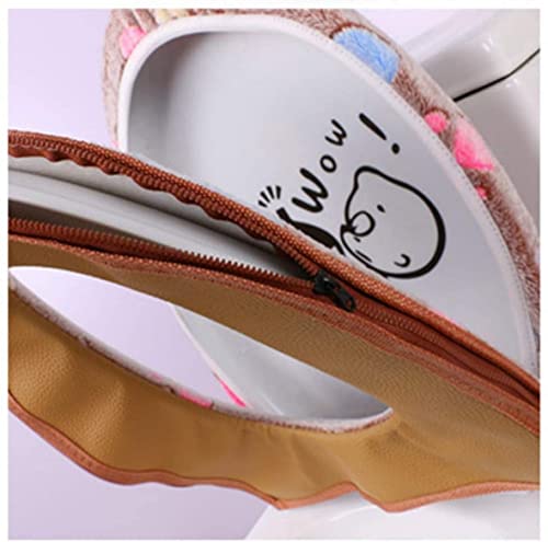 Toilettensitzbezug, 2 Stück, waschbar, WC-Deckel und Tankbezug, Pads, WC-Sitzkissen, Grau, Grau – Bild 4