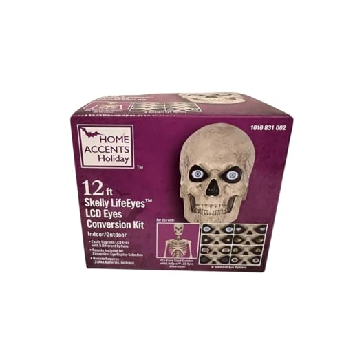 Home Accents Holiday 12 ft. Skelly LifeEyes LCD Eyes Conversion Kit, 8 Eye Options, for Giant Skeleton, Eyeballs Spooky Scary Horror Props for Halloween Trick or Treat Party Cosplay