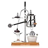 China Cup Coffee Maker Siphon Coffee Maker Set Royal Belgian Coffee Maker Gift Box 4 Cups Gold (Color : Silver)
