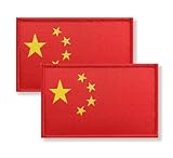 Overdecor China Chinese Flag Patch Tactical Military Patches - Hook and Loop Fastener, 2 Pack