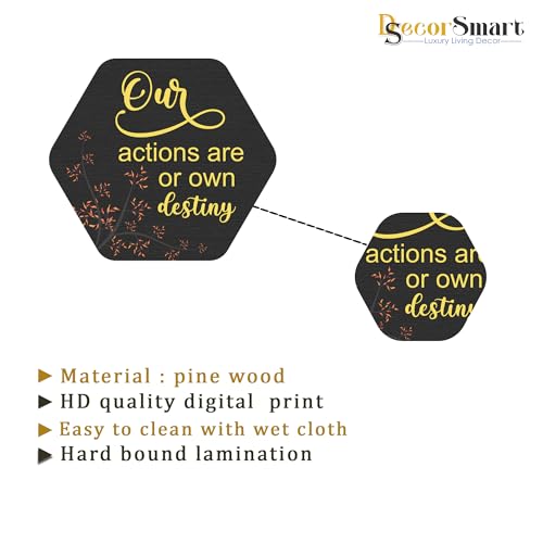 Image of Decor Smart Inspirational Wooden Wall Art | Living Room Decoration | Positive Mindfulness Accent | Home Decor Decorative Artwork | Motivational Quotes Wall Hanging | Spiritual Sticker Panel (WPS 212)
