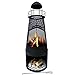 Produktbild Gartenkamin Leuchtturm Stahlblech 122x45x45cm Feuerstelle schwarz Terassenkamin