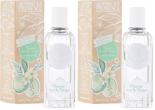 JEANNE EN PROVENCE – Perfume Femme Los cuadernos de Jeanne Flanerie en Le Verger – Eau de Parfum – Botella de spray de 60 ml – Fabricado en Francia à Grasse (Paquete de 2)